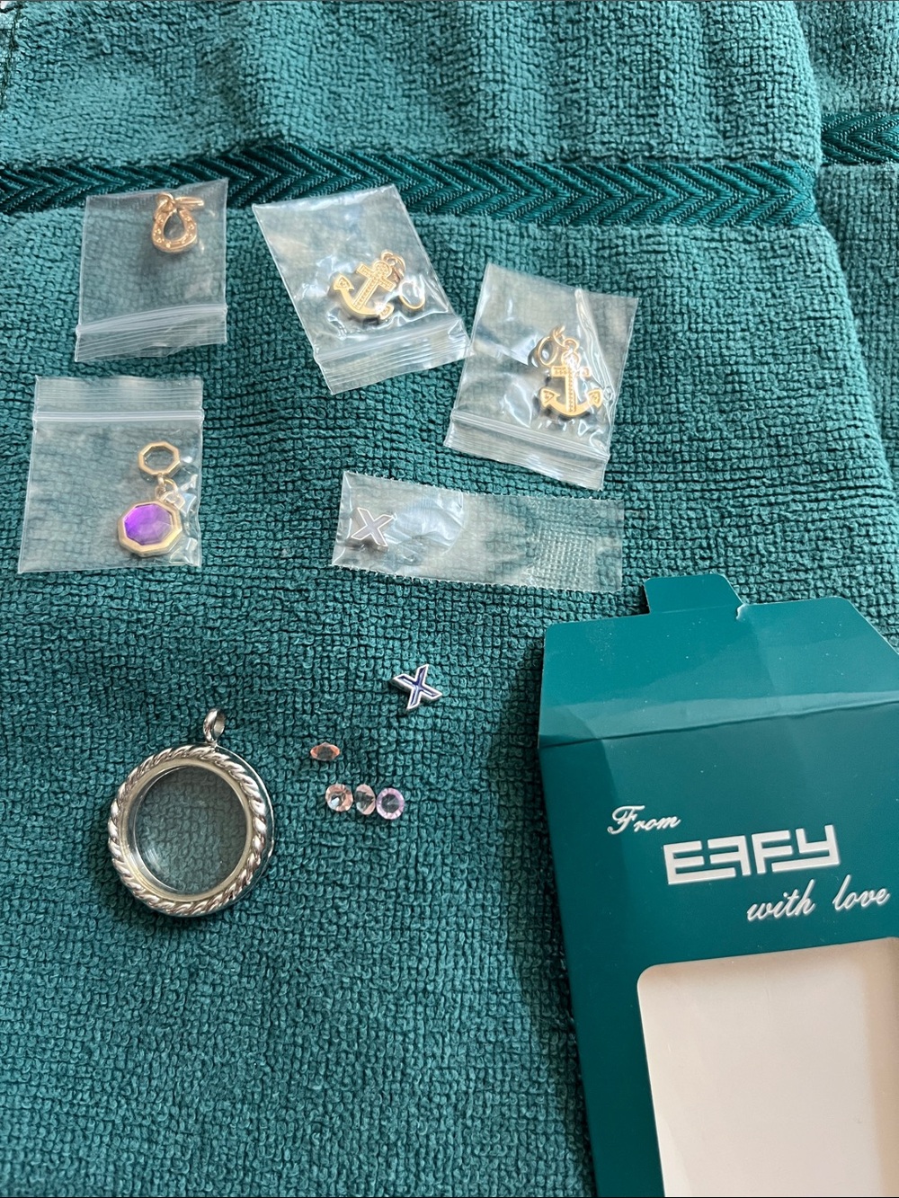 Effy Cruise Charms and Locker no chains in silver and gold tones.